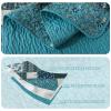 BEDIFANY Cotton Queen Size Quilt Sets, Lightweight Bedspread Queen Size Coverlet Boho Queen Quilt, Soft Farmhouse Queen Quilt Bedding Sets for Bed Decorations for All Seasons (3 Pieces, Blue) view 4