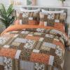 BEDIFANY Farmhouse Cotton Quilts Queen Size for Fall - Lightweight Patchwork Autumn Bedspread Set for Bed Coverlet - Highly-Woven Soft Reversible Bed Spread for All Seasons (Floral Orange) 3 Pieces view 2