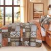 BEDIFANY Farmhouse Cotton Quilts Queen Size for Fall - Lightweight Patchwork Autumn Bedspread Set for Bed Coverlet - Highly-Woven Soft Reversible Bed Spread for All Seasons (Floral Orange) 3 Pieces view 3