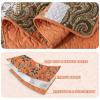 BEDIFANY Cotton Quilts King Size for Farmhouse- Fall Patchwork Bedspread Set - Highly-Woven Soft Reversible King Size Bed Spread for All Seasons (Floral Orange) 3 Pieces view 4