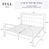 Allewie Full Size Metal Platform Bed Frame with Victorian Style Wrought Iron-Art Headboard/Footboard, No Box Spring Required, White view 2
