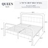 Allewie Queen Size Metal Platform Bed Frame with Victorian Style Wrought Iron-Art Headboard/Footboard, No Box Spring Required, White view 2