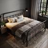 Allewie Queen Size Metal Platform Bed Frame with Victorian Style Wrought Iron-Art Headboard/Footboard, No Box Spring Required, Black view 3
