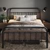 Allewie Full Size Metal Platform Bed Frame with Victorian Style Wrought Iron-Art Headboard/Footboard, No Box Spring Required, Black view 1