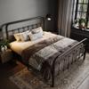 Allewie Full Size Metal Platform Bed Frame with Victorian Style Wrought Iron-Art Headboard/Footboard, No Box Spring Required, Black view 3