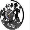 Black Vinyl Wall Clock 12Inch Handmade Sports Gym Wall Art Bodybuilding Room Decor Dumbbell Wall Clock view 3