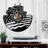 Music Vinyl Wall Clock 12Inch Retro Black Hanging Wall Clock Tractor American Flag Vinyl Record Wall Clock 3D Watches Farmhouse Wall Art Decor view 2