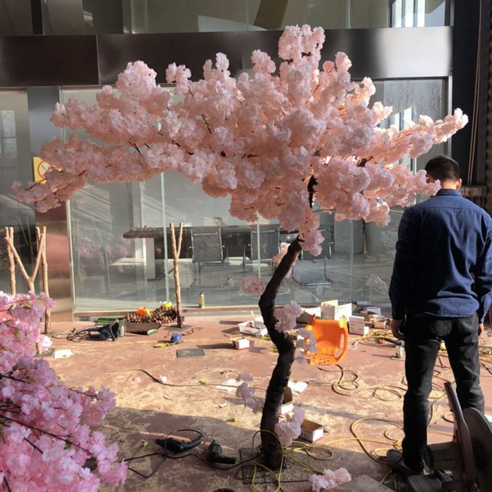 Artificial Cherry Blossom Flowers Arrangements for Home Wedding Office Decoration 1.81.5m
