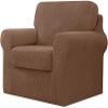 IMYOGI Stretch Sofa Slipcovers with Separate Seat Cushion Covers and Backrests Covers, Anti-Slip Sofa Cover Polyester Couch Covers for Kids and Pets (Color : Coffee, Size : 1 Seater(80-120cm)) view 1