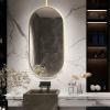 Ceiling Gold Metal Hanging Boom MirrorModern Oval Large Make-up Mirror Bathroom Washroom Bedroom Hallway Elliptical Floating Decor Wall Mounted Mirrors ( Size : 40cmx60cm ) view 1