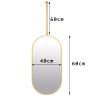 Ceiling Gold Metal Hanging Boom MirrorModern Oval Large Make-up Mirror Bathroom Washroom Bedroom Hallway Elliptical Floating Decor Wall Mounted Mirrors ( Size : 40cmx60cm ) view 2