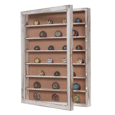 18x24 Shadow Box with Shelves and Magnetic Door, Oversized Shadow Boxes Display Cases with Detachable Shelves for Coins Medals Bouquet Figures Miniatures-Vintage White