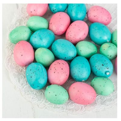 Group of 48 Blue, Green and Pink Artificial Speckled Easter Eggs by Factory Direct Craft for Easter Decorating and Spring Displays