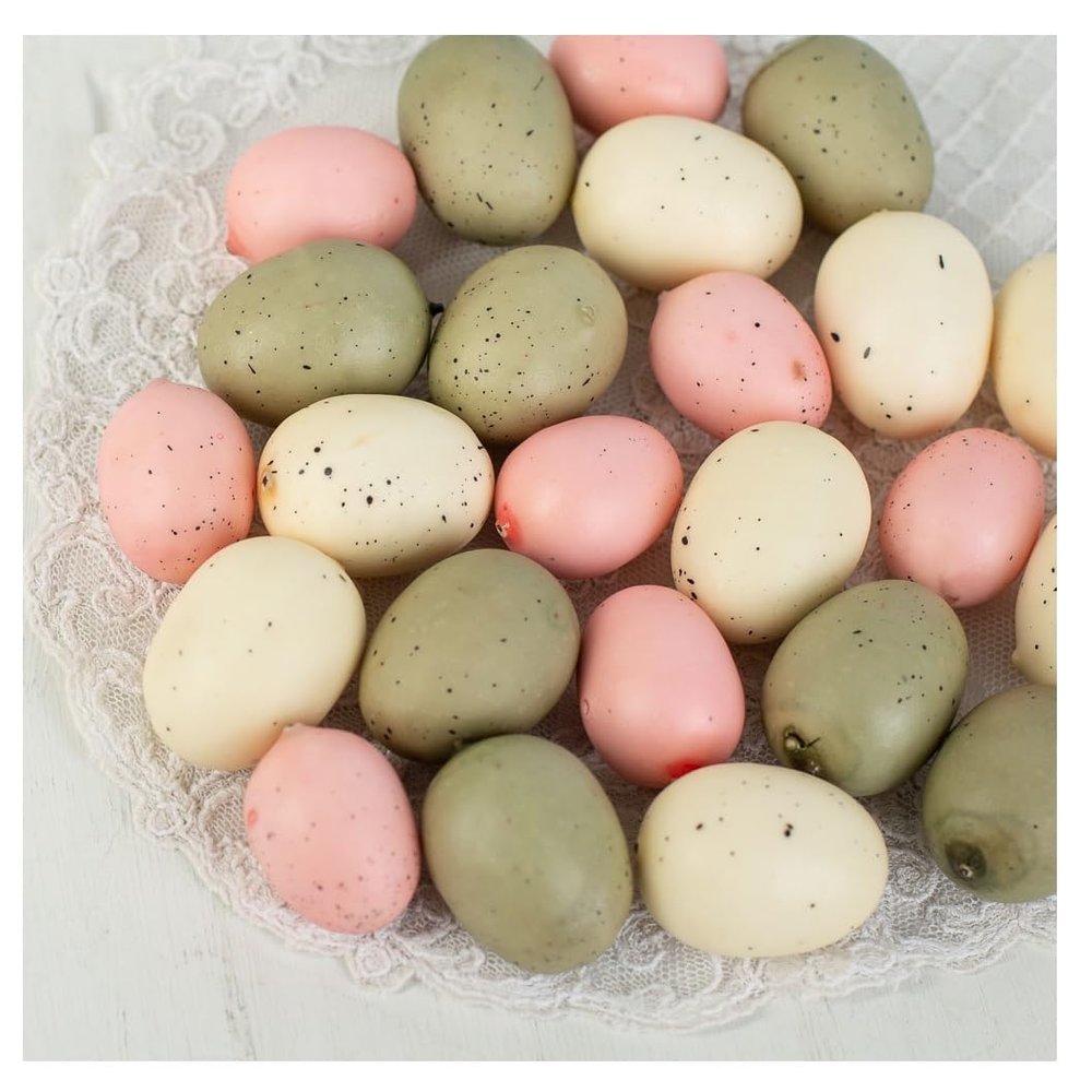 Group of 48 Yellow, Pink and Green Artificial Speckled Easter Eggs by Factory Direct Craft for Easter Decorating and Spring Displays