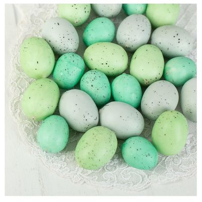 Group of 48 Cream, Green and Teal Artificial Speckled Easter Eggs by Factory Direct Craft for Easter Decorating and Spring Displays