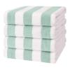 Cotton Paradise, Cabana Stripe Beach Towels 4 Packed, 30x60 inches Extra Large Pool Towels, Soft Absorbent Quick Dry, Mint view 1