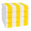 American Soft Linen Cabana Striped Beach Towels, 30x60 inch 4 Piece Oversize Pool Towels, Quick Drying Sand Free Swim Towels, Yellow view 1