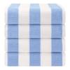 American Soft Linen Cabana Striped Beach Towels, 30x60 inch 4 Piece Oversize Pool Towels, Quick Drying Sand Free Swim Towels, Sky Blue view 2