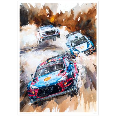 MINSEOK Watercolor Car Posters Room Decor - Premium A2 Art Old Print Pictures, Perfect Car Wall Art Gift - Strong Dynamic Rally Sports Cars