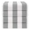 American Soft Linen Cabana Striped Beach Towels, 30x60 inch 4 Piece Oversize Pool Towels, Quick Drying Sand Free Swim Towels, Rockridge Grey view 2