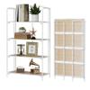 Crofy No Assembly Folding Bookshelf for Living Room, 4 Tier White Collapsible Book Shelf for Home Office, Portable Bookcase Storage Organizer view 1