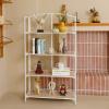 Crofy No Assembly Folding Bookshelf for Living Room, 4 Tier White Collapsible Book Shelf for Home Office, Portable Bookcase Storage Organizer view 2