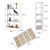Crofy No Assembly Folding Bookshelf for Living Room, 4 Tier White Collapsible Book Shelf for Home Office, Portable Bookcase Storage Organizer view 3