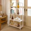 Crofy No Assembly Folding Bookshelf for Living Room, 4 Tier White Collapsible Book Shelf for Home Office, Portable Bookcase Storage Organizer view 4