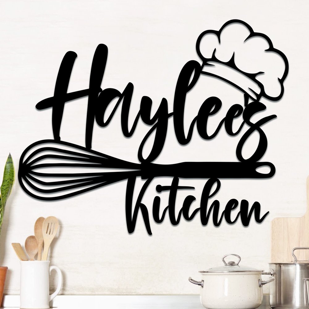 ONGNOU Custom Kitchen Name Metal Wall Art, Custom Metal Sign, Personalized Kitchen Signs Wall Decor, Last Name Home Decor, Dining Room, Mothers Day Gifts, Gifts for Grandma, Mom, Women