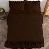 4 Piece Long Ruffle Sheet Set, 20" Inch Long Ruffle On Corner of The Flat Sheet, 28 Inch Deep Pocket, 100% Egyptian Cotton, 1000 TC, Olympic Queen Size, Solid Chocolate view 4