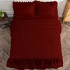 4 Piece Long Ruffle Sheet Set, 20" Inch Long Ruffle On Corner of The Flat Sheet, 24 Inch Deep Pocket, 100% Egyptian Cotton, 1000 TC, Twin Size, Solid Burgundy view 4