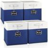 13x15x13 storage cube bins,Set of 4 Collapsible Fabric Storage Cubes with Labels,Linen Cube Storage Organizer Bins Kallax Storage Cubes for Organizing Home,Shelves,Cabinet,Clothes(White Blue). view 1