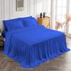 4 Piece Long Ruffle Sheet Set, 25" Inch Long Ruffle On Corner of The Flat Sheet, 8 Inch Deep Pocket, 100% Egyptian Cotton, 1000 TC, Cal King Size, Solid Royal Blue view 3