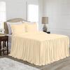 4 Piece Long Ruffle Sheet Set, 20" Inch Long Ruffle On Corner of The Flat Sheet, 18 Inch Deep Pocket, 100% Egyptian Cotton, 1000 TC, King Size, Solid Ivory view 1
