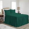 4 Piece Long Ruffle Sheet Set, 25" Inch Long Ruffle On Corner of The Flat Sheet, 8 Inch Deep Pocket, 100% Egyptian Cotton, 1000 TC, Queen Size, Solid Teal Green view 1
