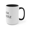 0% Luck 100% Hustle - 15oz Large Coffee Mugs - Funny Coffee Mug, Gift for Him and Her, Ambitious Hustle Coffee Mug Black 15oz view 3