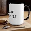 0% Luck 100% Hustle - 15oz Large Coffee Mugs - Funny Coffee Mug, Gift for Him and Her, Ambitious Hustle Coffee Mug Black 15oz view 4