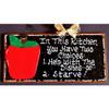 Apple Sign Help With Dishes Or Starve Kitchen Wall Art Hanger Plaque Wood Decor view 1