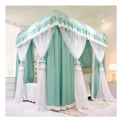 Bed Canopy Deluxe Princess Wind Bed Canopy, Double Layer Blackout, Windproof and dustproof Curtain, Easy to Install with Bracket (Color : A2, Size : 180x200x200cm)
