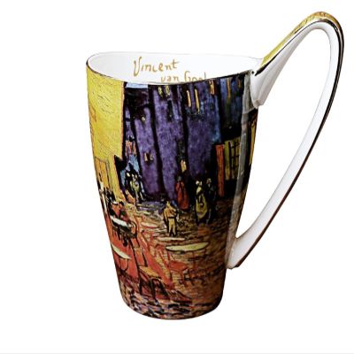 DECRZPB Ceramic Coffee Mug Vincent Cafe Tea Cup Pottery Coffee Cup Milk Juice Mug Birthday Gift for Office and Home