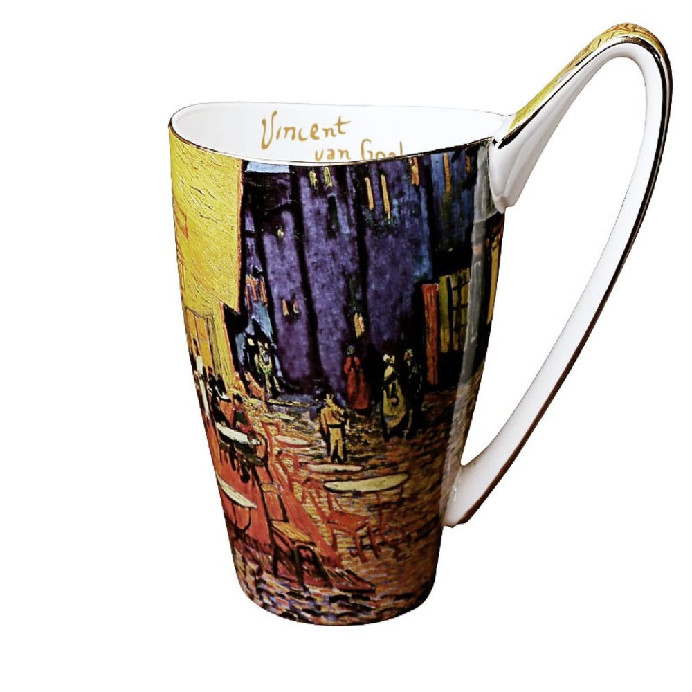 DECRZPB Ceramic Coffee Mug Vincent Cafe Tea Cup Pottery Coffee Cup Milk Juice Mug Birthday Gift for Office and Home