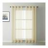 42x63 Curtains Sheer Long, Long Curtains Lace Solid Color Polyester Light Yellow Sheer Curtains 63 Inch Length Kids Room Grommet view 1