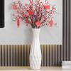 Ceramic Floor Large Vase 17.7 Inches Tall,White Modern Flower Tall Vases for Office, Home,Farmhouse,Living Room Dcor,Simple Origami Design Fall Decorative Porcelain Flower Arrangement Vase Ideal Gift view 2