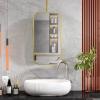 Gaommini Rectangular Mirror, Ceiling Mounted Hanging Mirror for Bathroom Vanity, Wall Mirror with Gold Metal Frame and Boom, Large Square Mirror (Size : 40cmx70cm) view 1