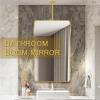 Gaommini Rectangular Mirror, Ceiling Mounted Hanging Mirror for Bathroom Vanity, Wall Mirror with Gold Metal Frame and Boom, Large Square Mirror (Size : 40cmx70cm) view 3