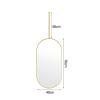 Oval Mirror for Ceiling Hanging, Wall Mirror Floating Bathroom Vanity Mirror, Ceiling Mounted Mirror with Black Metal Frame and Boom - Gold, Customizable (Size : 40cmx70cm) view 2