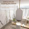 Oval Mirror for Ceiling Hanging, Wall Mirror Floating Bathroom Vanity Mirror, Ceiling Mounted Mirror with Black Metal Frame and Boom - Gold, Customizable (Size : 40cmx70cm) view 3