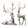 2pcs Creative Reindeer Figurine Deer Statue Sculpture for Shelf Decoration view 1