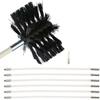 chimney sweep kit Chimney Cleaning Brush Kit, Duct Vent Cleaning Set With 6/9/12/15/18 Flexible Rods, 1 Brush Head, 1 X Drill Connector Chimney Sweep Kit For Fireplace, Sewage Pipe, Fume Hood ( Color view 1