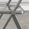 AoForce Transparent Folding Chair, Acrylic Chair, PC Plastic Living Room Seat, Modern Dining Chair, with Chrome Frame,No Need to Install (Color : Blue) view 4